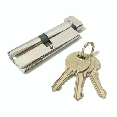 Serrure à cylindre simple face argentée, serrure à cylindre de 90mm avec clés