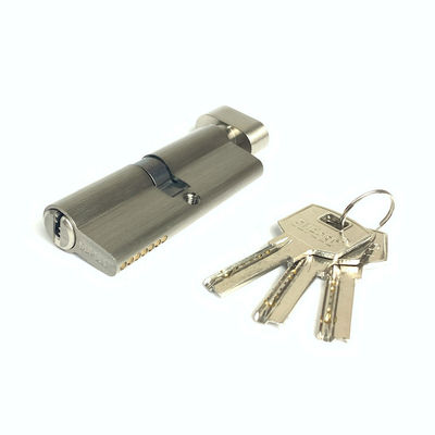 Fermeture de cylindre à boutons de 80 mm Taille personnalisée Cylindre à tour de pouce unique Argent